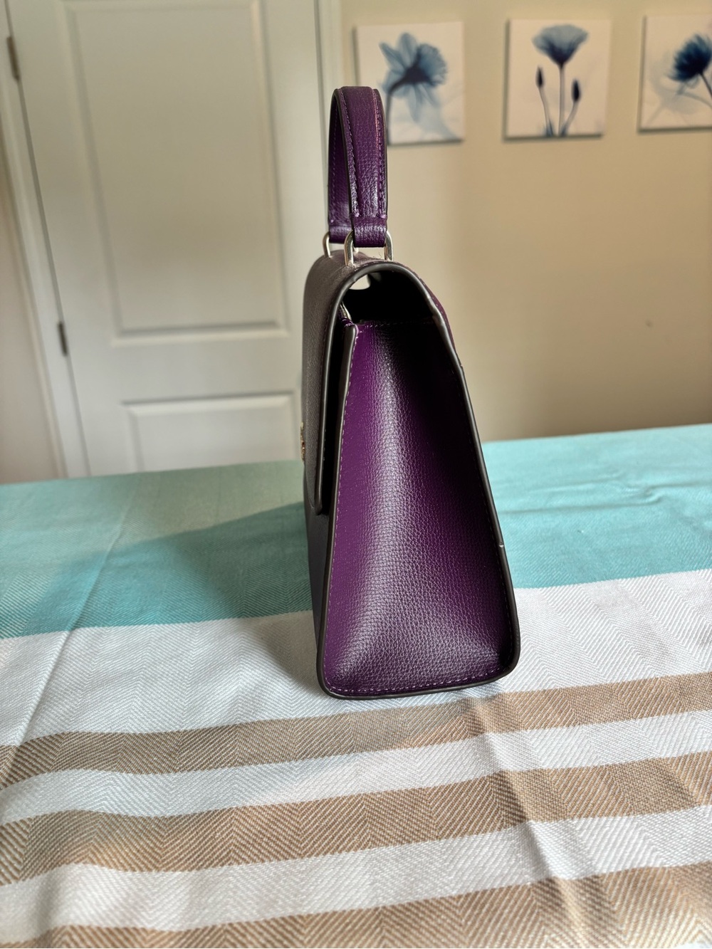 Kate Spade Darcy Top Handle Satchel Ripe Plum Leather Crossbody - Picture 6 of 10